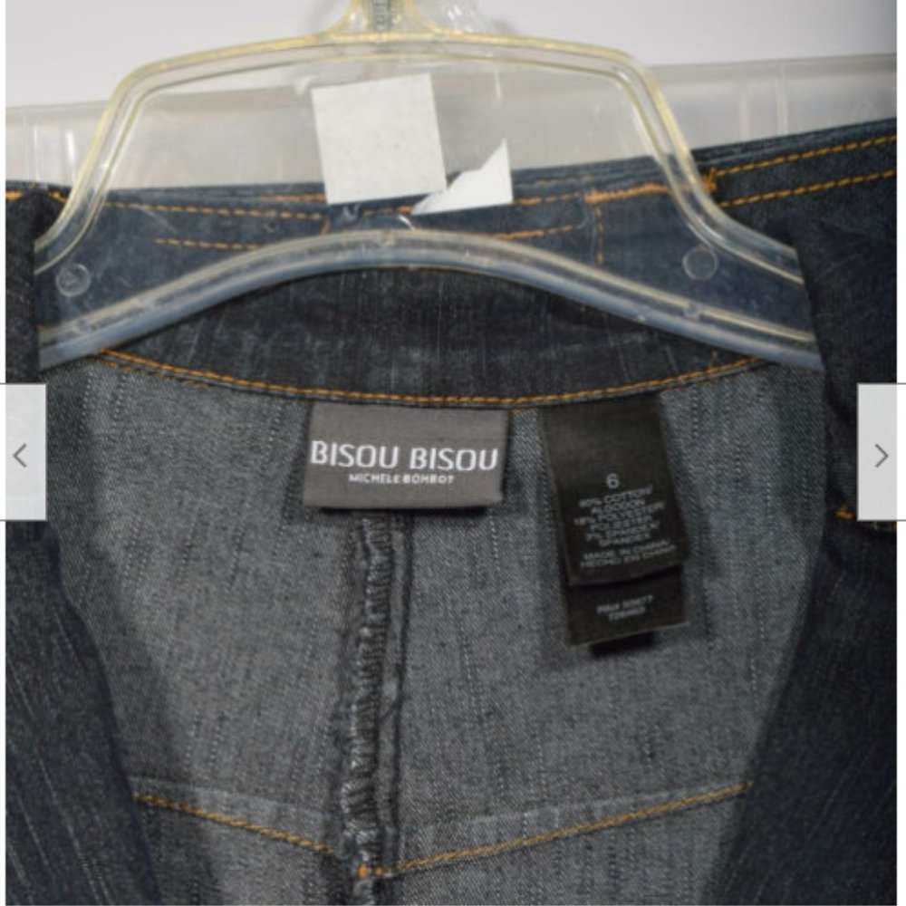 Michele Bohbot Bisou Bisou Fitted Denim Jacket Maxi Mermaid Skirt Set Sz 6 - Picture 3 of 8